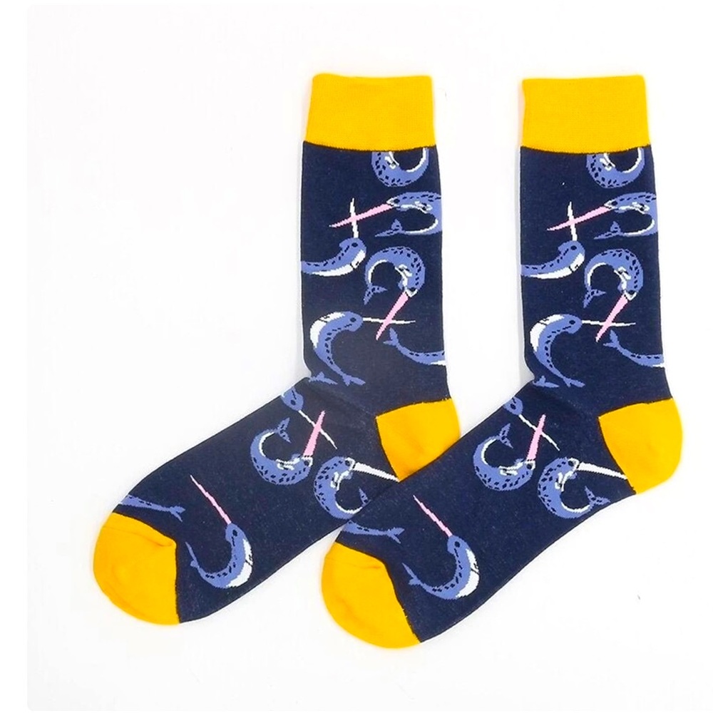NWOT Narwal socks for men. Novelty socks.